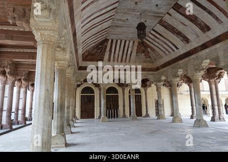 Diwan sono o sala del pubblico ad amer Fort, jaipur, india Foto Stock