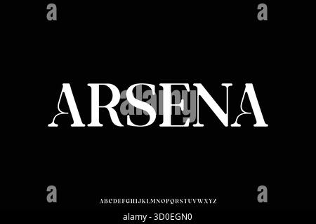 Elegante ed esclusiva illustrazione decorativa dell'alfabeto serif con caratteri vettoriali Illustrazione Vettoriale