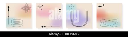 Un modello quadrato sfumato liscio con toni pastello delicati, ideale per design minimalisti e puliti. Illustrazione Vettoriale