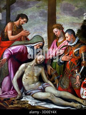 Deposizione - deposizione di Cristo 1592 San Giovanni Battista, Galleria dell'Accademia di Firenze, o Galleria dell'Accademia di Firenze Italia. ( La deposizione si riferisce alla storia del Vangelo, Giuseppe e Nicodemo con il permesso di Ponzio Pilato, fecero cadere il corpo di Cristo dalla croce, poi lo unirono con fragranze e lo posero in una nuova tomba ) Foto Stock