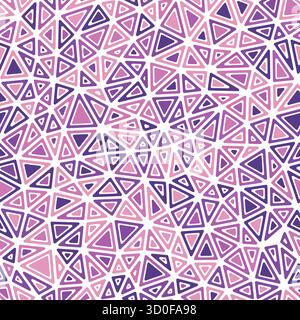 Design geometrico con un motivo di forme triangolari compatte arrotondate all'interno delle cornici. Illustrazione Vettoriale