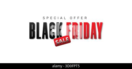 Offerta speciale Black friday promozione sconto eventi sconti sconti sconti, preparati al Black friday con offerte e sconti speciali. BF Illustrazione Vettoriale