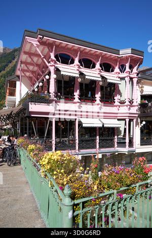 Innenstadt von Chamonix-Mont-Blanc Foto Stock