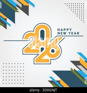 Felice anno nuovo 2026 design Illustrazione Vettoriale