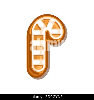 Illustrazione del biscotto Gingerbread Candy Cane Illustrazione Vettoriale