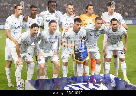 Les joueurs de l'Inter Milan avant le match Foto Stock