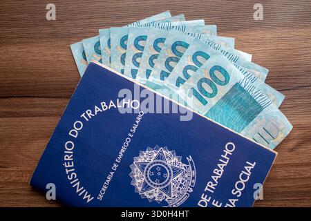 Documento brasiliano lavoro e sicurezza sociale ( Carteira de Trabalho e Previdencia Social ) Foto Stock
