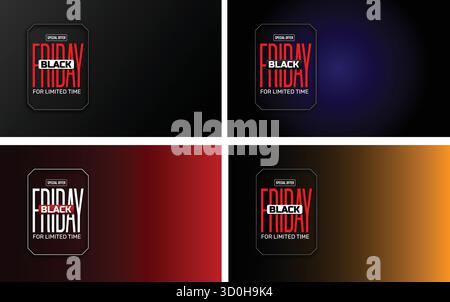 Modello banner promozione Black friday per un evento con offerta limitata Illustrazione Vettoriale