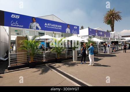 Città del Messico, Mexique. 23 ottobre 2025. Williams Racing, illustrazione ospitalità durante il Gran Premio di città del Messico 2025 di Formula 1, 20° round del Campionato del mondo di Formula 1 2025 FIA dal 24 al 26 ottobre 2025 sull'autodromo Hermanos Rodriguez, a città del Messico, Messico - foto Javier Jimenez/DPPI Credit: DPPI Media/Alamy Live News Foto Stock