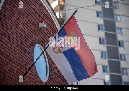 Bandiera serba Foto Stock