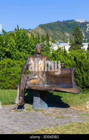 Un monumento al 40° presidente degli Stati Uniti Ronald Reagan (1911-2004) al Rike Park di Tbilisi, Georgia (paese) Foto Stock