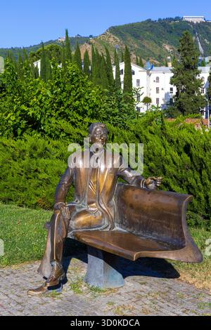Un monumento al 40° presidente degli Stati Uniti Ronald Reagan (1911-2004) al Rike Park di Tbilisi, Georgia (paese) Foto Stock