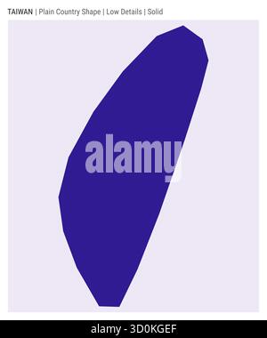 Mappa di Taiwan. Dettagli bassi. Stile solido. Forma di Taiwan. Illustrazione vettoriale. Illustrazione Vettoriale