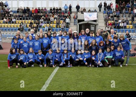 Giovani giocatori del FF USV Jena, Jena, Germania Foto Stock