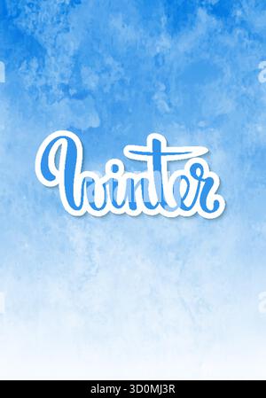 Ciao inverno. Calligrafia disegnata a mano e scrittura a pennello. design per biglietti d'auguri natalizi e invito alle vacanze invernali stagionali, t-shirt Illustrazione Vettoriale