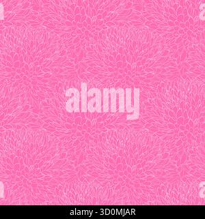 Bellissime dalie di sfondo senza interruzioni disegnate a mano. Disegna biglietti d'auguri e inviti a nozze, compleanni, San Valentino, festa della mamma Illustrazione Vettoriale