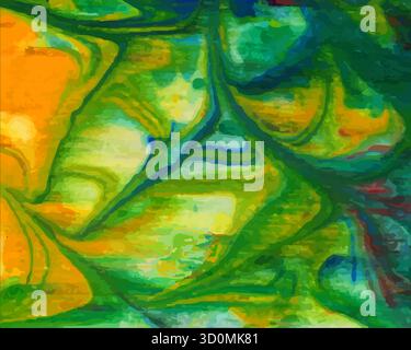 Sfondo vettoriale astratto verde brillante, giallo, acquerello per biglietti d'auguri e inviti a nozze, compleanni, San Valentino Illustrazione Vettoriale