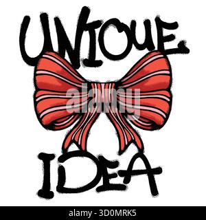 T shirt streetwear Urban con fiocco rosso Illustrazione Vettoriale