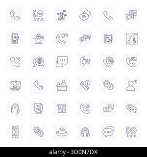 Pacchetto innovativo di 36 icone vettoriali incentrate sul servizio clienti, che presenta il design Bold Outline in formato 256x256 modificabile per la digitalizzazione moderna Illustrazione Vettoriale