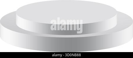 Podio rotondo bianco isolato. piattaforma vincente o esposizione del prodotto Illustrazione Vettoriale