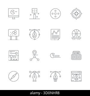 Collezione esclusiva di 16 icone vettoriali Thin Line per punti, sviluppata con risoluzione perfetta di 256x256 PIXEL per esperienze di marca di livello premium. Illustrazione Vettoriale