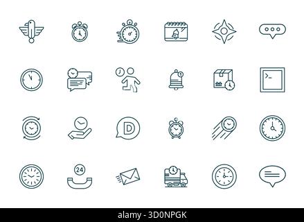 Eccezionale raccolta di 24 icone vettoriali Bold Line per Prompt, fornite con display ad alta risoluzione risoluzione risoluzione perfetta per un'eccellente visualizzazione Illustrazione Vettoriale