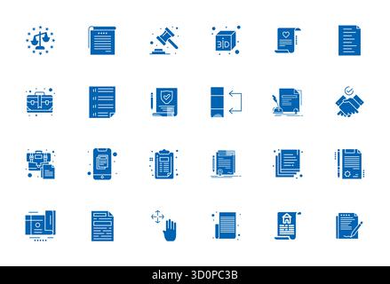 Raccolta avanzata di icone vettoriali allineate a 24 pixel ispirate a Contract, realizzate con ottimizzazione ad alta risoluzione per una visualizzazione superiore per Illustrazione Vettoriale