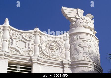 Dettaglio architettonico del teatro Art Deco Fox a Westwood Village, Los Angeles, California, USA Foto Stock