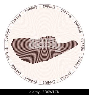 Archi radiali a forma di Cipro. Icona Country round. Poster con logo Cipro. Incredibile illustrazione vettoriale. Illustrazione Vettoriale