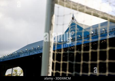 Hillsborough Stadium, Sheffield, Inghilterra - 25 ottobre 2025 Vista generale del terreno - prima della partita Sheffield Wednesday contro Oxford United, EFL Championship, 2025/26, Hillsborough Stadium, Sheffield, Inghilterra - 25 ottobre 2025 crediti: Arthur Haigh/WhiteRosePhotos/Alamy Live News Foto Stock
