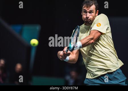 Nanterre, Francia. 5 ottobre 2025. Quentin Halys (fra) durante il Rolex Paris Masters 2025, ATP Masters 1000 torneo di tennis, qualifiche, il 25 ottobre 2025 presso Paris la Défense Arena di Nanterre vicino Parigi, Francia - foto Alexandre Martins/DPPI Credit: DPPI Media/Alamy Live News Foto Stock