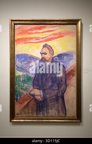 Oslo, Norvegia - 7 settembre 2025: Friedrich Nietzsche (1844-1900), filosofo tedesco, dipinto a olio su tela di Edvard Munch, 1906. È hib Foto Stock