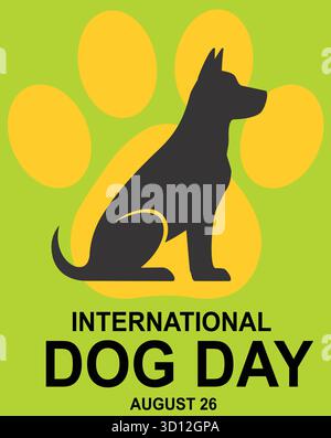 Poster Design per la celebrazione della giornata internazionale dei cani Illustrazione Vettoriale