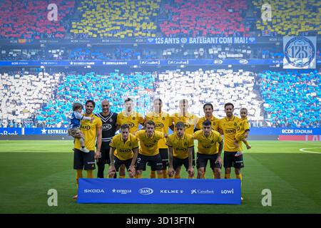 Barcellona, Spagna. 25 ottobre 2025. Gli RCD Espanyol si sono schierati durante la Liga EA Sports Match tra RCD Espanyol e Elche CF allo Stage Front Stadium. Punteggio finale: RCD Espanyol 1:0 Elche CF. (Foto di Felipe Mondino/SOPA Images/Sipa USA) credito: SIPA USA/Alamy Live News Foto Stock