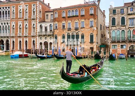 Gran Canal, Venezia, Venezia, Veneto, Italia, Europa Foto Stock
