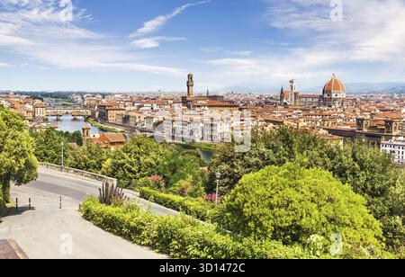 Firenze, Italia - 13 luglio 2015: Vista panoramica Firenze in un giorno d'estate, Italia Foto Stock