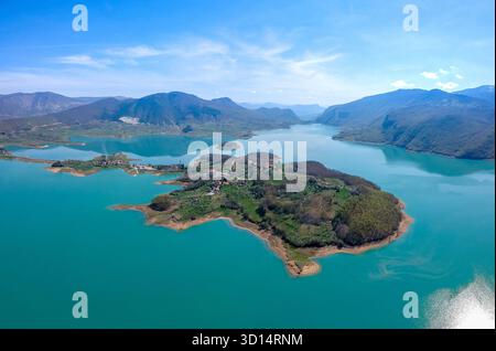 Vista aerea di Rama lago o Ramsko jezero , Bosnia e Erzegovina, Europa Foto Stock