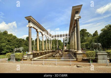 Lion Cascade a Pertergof, San Pietroburgo, Russia Foto Stock