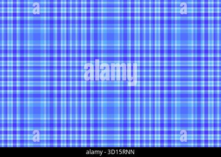 Sfondo tartan a controllo NYC, motivo vettoriale hobby senza cuciture. Tessuto in tessuto a quadri EPS con palette di colori blu e ciano. Illustrazione Vettoriale