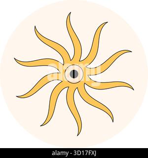 Guarnizione adesiva gialla scanalata per scatola Illustrazione Vettoriale