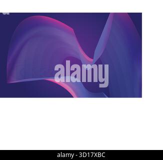 Onde fluide astratte di viola intenso e rosa vibrante creano un affascinante sfondo di arte digitale Illustrazione Vettoriale