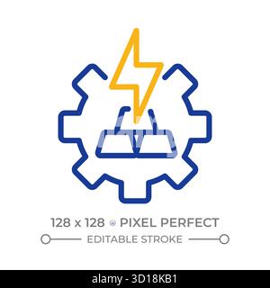Icona della linea a due colori per elettrometallurgia Illustrazione Vettoriale