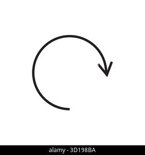 Icona freccia di aggiornamento. Ricaricare il simbolo di aggiornamento. Rotazione reimpostazione elemento vettoriale. Segno circolare interfaccia. EPS 10. Illustrazione Vettoriale