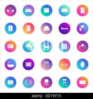icone vettoriali sulle sfumature di colore Illustrazione Vettoriale