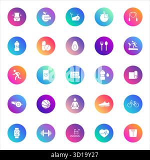 icone vettoriali sulle sfumature di colore Illustrazione Vettoriale