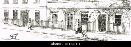 10 Downing St, Londra, Inghilterra, in epoca vittoriana. Residenza ufficiale del primo Lord del Tesoro, ufficio del primo Ministro. Foto Stock