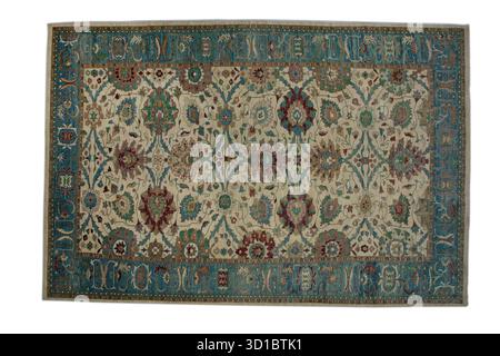 Dettaglio ravvicinato del tappeto persiano Sultanabad che mostra intricati motivi floreali e texture in lana. Foto Stock