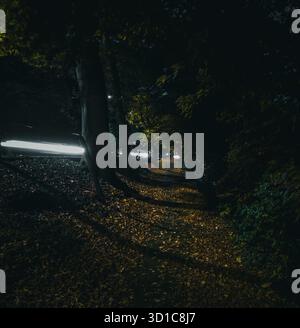 Una serie suggestiva di fotografie che catturano i colori profondi e la tranquilla solitudine della tarda serata autunnale a Stapenhill, Burton upon Trent. Scene incl Foto Stock