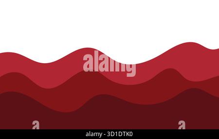 Red Wave Layers (livelli onda rossa) – sfondo Abstract Horizontal Gradient Hill (pendenza orizzontale astratto). sfondo dell'onda rossa astratta Illustrazione Vettoriale