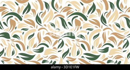 Lascia il vettore di ripetizione senza giunture. Vettoriale con motivo a lamina senza cuciture ornato Illustrazione Vettoriale